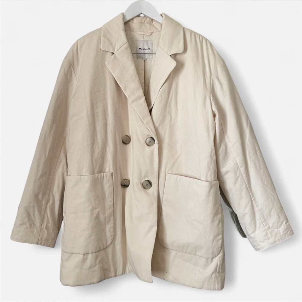 Madewell Undyed Padded Blazer Jacket in Natural